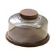 thumbnail image 2 of Soporte para tartas con tapa de cúpula, plato de madera para tartas, bandeja de frutas multifuncional. Gris, 2 of 9