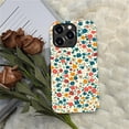 thumbnail image 6 of Punmada Compatible with iPhone 12/iPhone 12 Pro Matte Case For Girl Boy Full Body Protective Hard Shell Esthetics Pattern Vintage Fabric Blue Red Yellow Floral, 6 of 7