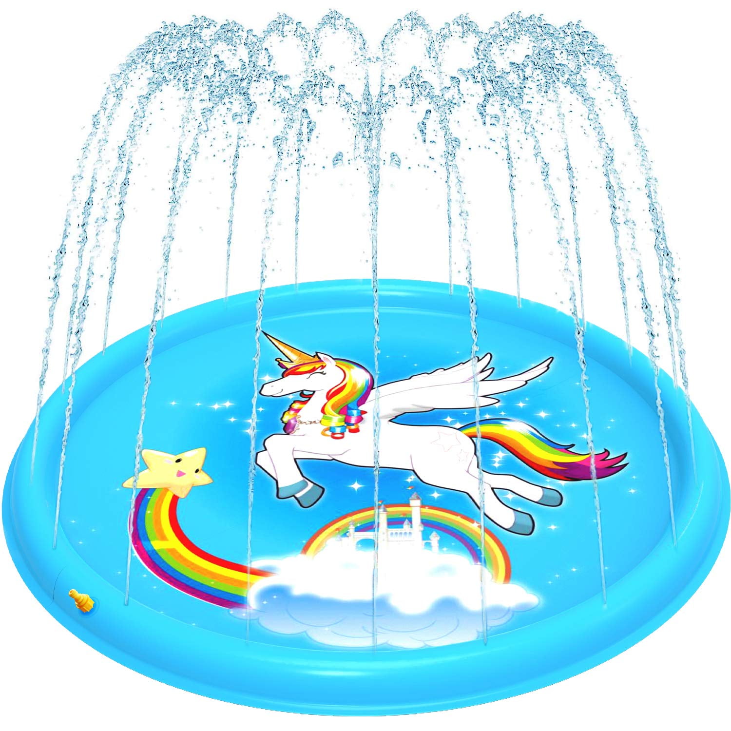 Amagoing 68" Sprinkler for Kids, Unicorn Splash Pad Kids Pool