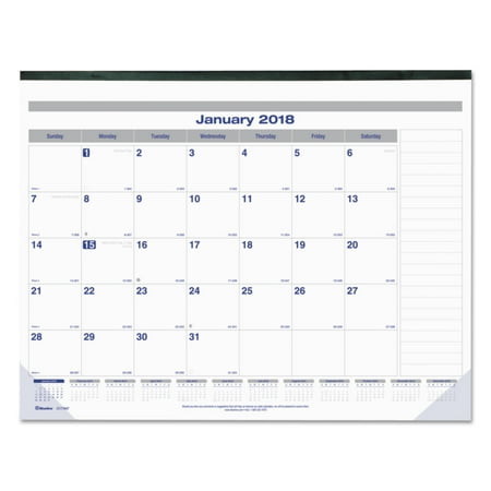 - Blueline Net Zero Carbon Monthly Desk Pad Calendar, 22 x 17, Black Band and Corners, 2018