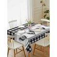 thumbnail image 2 of Farmhouse Black Plaid Rectangle Tablecloth, Vintage Country Cock Checkered Waterproof & StainResistant Tablecloth, Washable Oil-proof Table Cover for Dining/Party/Wedding/Camping/Buffet 52x70 In, 2 of 9