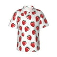 thumbnail image 2 of Yiaed Hand Drawn Strawberry Print Hawaiian Shirt for Men Short Sleeve Button Down Shirts Beach Shirts for Men-Large, 2 of 5