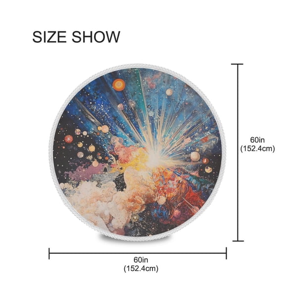 BZSMCE Round Tablecloth Big Bang Pattern Tableclothes