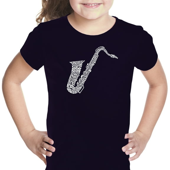 LA Pop Art Girl's Word Art T-shirt - Sax