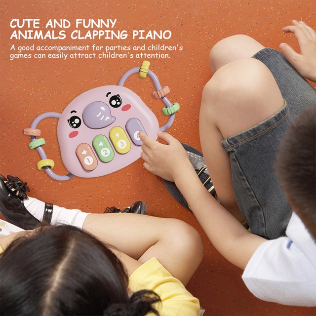 Tambor de mano para niños Juguetes de pandereta de música colorida (Baby Elephant Pink) Likrtyny Para estrenar