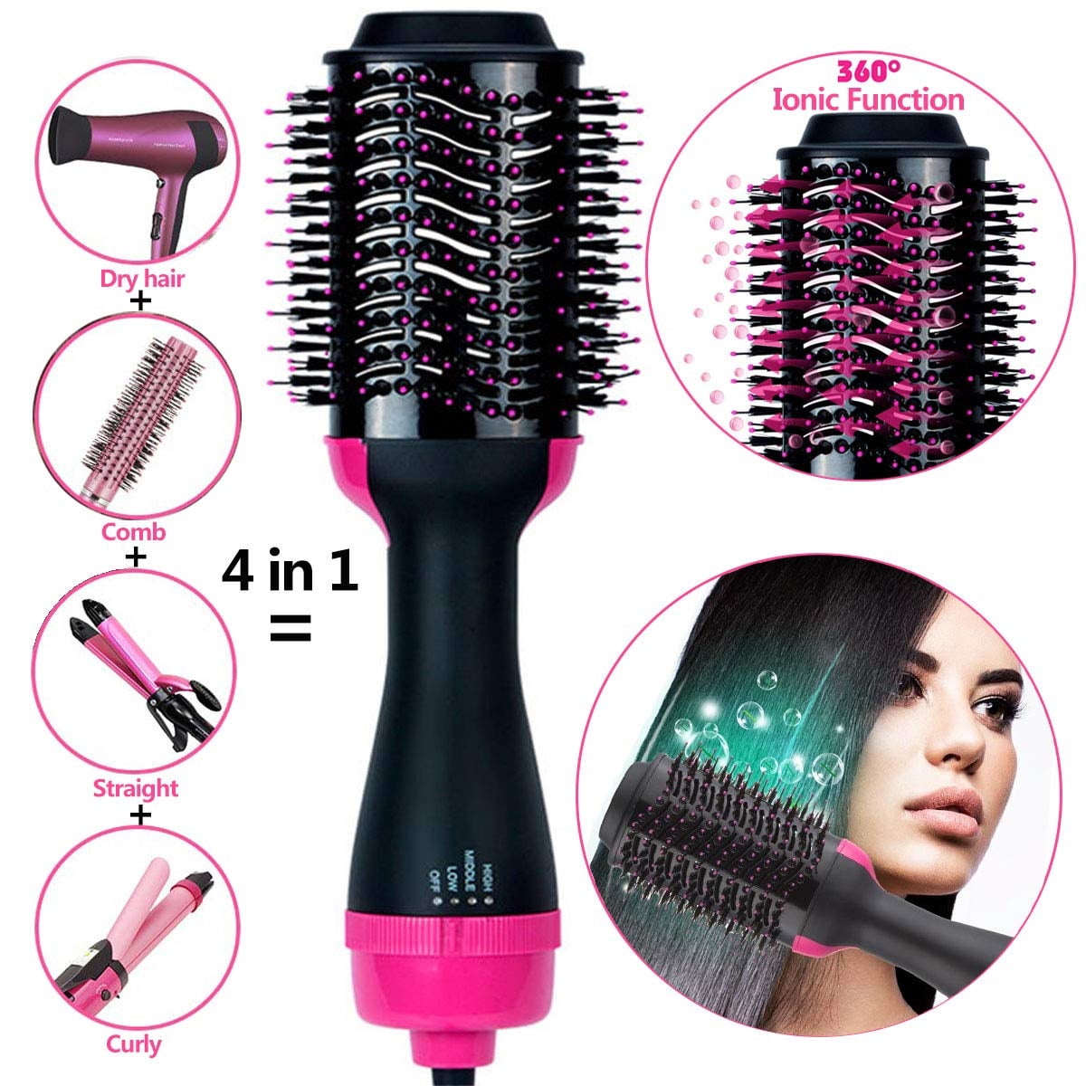 blow dryer brush straightener