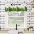 thumbnail image 4 of Green Christmas Tree Valances for Windows Merry Christmas Pine Gold Star Snowing Rod Pocket Curtain Valance Window Treatment Short Curtains for Kitchen Living Room, 60"x18", 4 of 5
