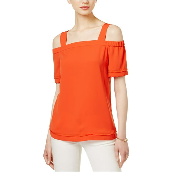 Bar Iii Womens Fringed Trim Knit Blouse