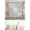 thumbnail image 2 of DecMode White Wooden Intricately Carved Mandala Floral Wall Decor, 2 of 9