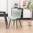 thumbnail image 5 of Kidol & Shellder Light Green Dining Chairs Set of 2 Featuring Sleek Metal Legs with Faux Soft Cushion, 5 of 9
