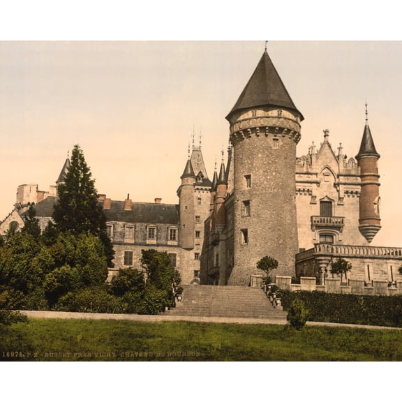 Print: Busset Near Vichy, Chateaux De Bourbon (I.E., Chateau De