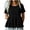 Black, variant on Women's Tops Trendy Short Sleeve Crew Neck Tiered Peplum Ruffle Hem Textured T-Shirts Dressy Casual Tunic Blouses