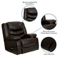 thumbnail image 6 of Flash Furniture Kyle Plush Brown LeatherSoft Lever Rocker Recliner with Padded Arms, 6 of 12