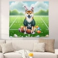 thumbnail image 2 of Happy Easter Hello Spring Shiba Inu Playing Football Tapestry Shibas Dog Lovers Gifts Idea Wall Hanging Backdrop Home Decor - 13003, 2 of 5