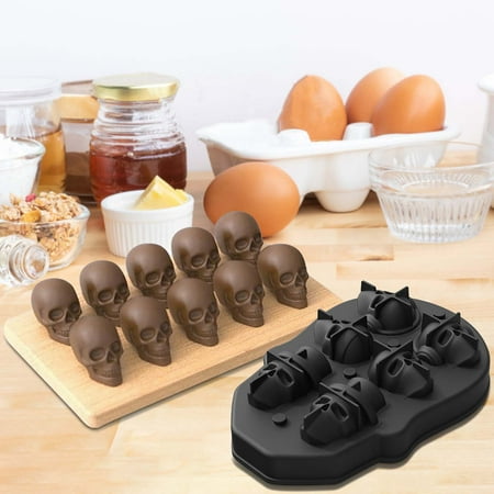 

Exhoden Space Saving Halloween Decorations，10 Skeleton Ice Grids Halloween Skeleton Ice Molds 10 Chocolate Molds DIY Candle Molds