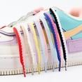 thumbnail image 2 of 1 par de cordones planos para zapatillas de deporte, zapatos blancos de encaje, cordones de zapatos tejidos huecos dobles planos clásicos para zapatos AJ/AF, cuerdas de encaje de 100cm Gao Jinjia LED, 2 of 2