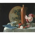 thumbnail image 3 of Thomas Hovenden 17x15 Black Modern Framed Museum Art Print Titled - Still Life with Fan and Roses (1874), 3 of 5