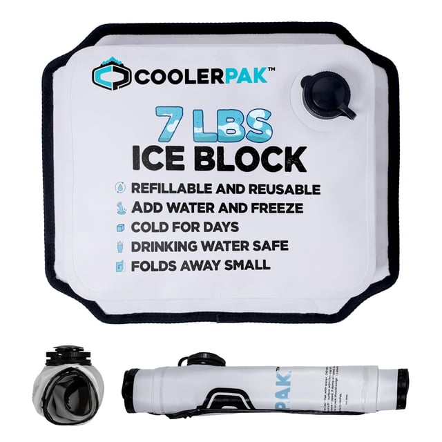 CoolerPak paquete de hielo reutilizable recargable de 3.18 kg / 7 lb para días fríos