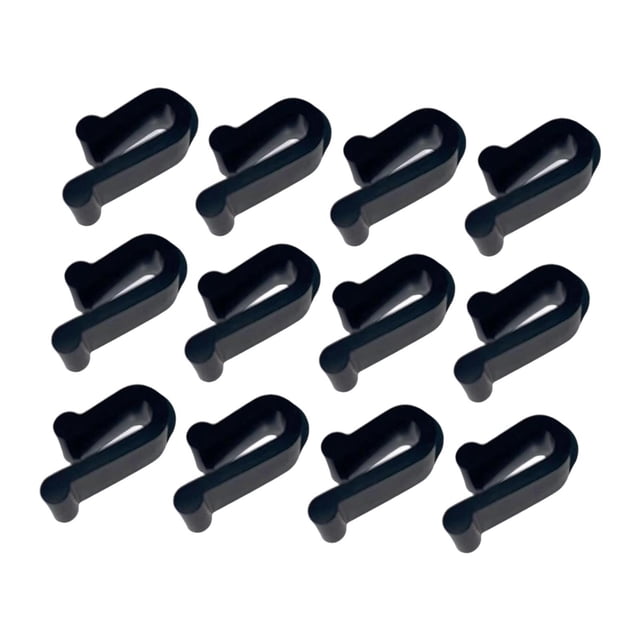 12 piezas de clips de silicona para horno, protectores de sartenes, clips protectores universales resistentes de grado alimenticio para utensilios de negro