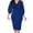Blue, variant on Sngxgn Women's Neck Sleeveless Ruched Bodycon Wrap Party Midi Dress(Blue,XXL)