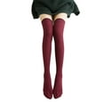thumbnail image 2 of Womens Thigh High Socks Cotton Striped Over the Knee Socks Long Knee High Socks for Women Girls, 2 of 8