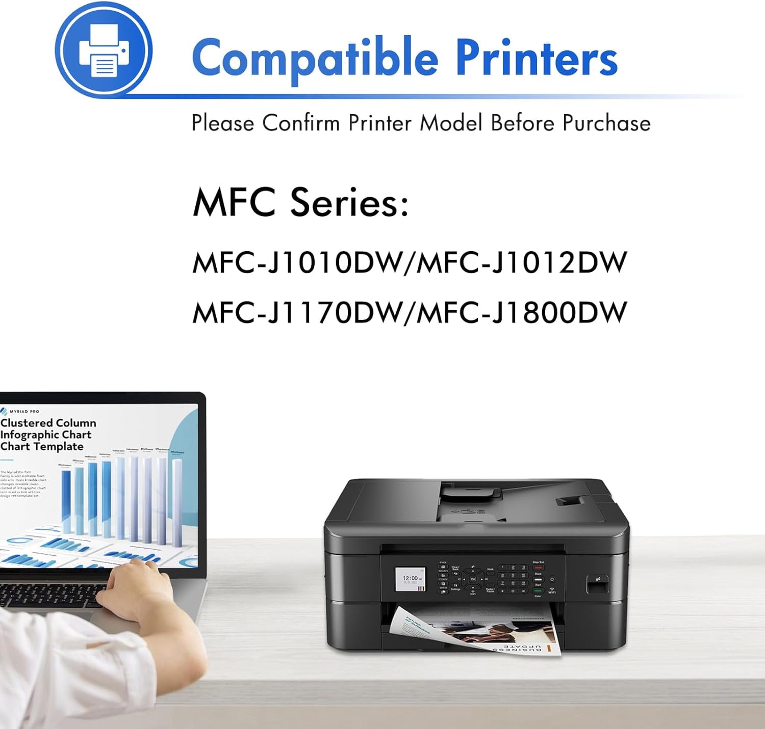 LC401 LC401XL Ink for Brother LC401 Ink Cartridge LC401 Brother Ink Cartridge for Brother MFC-J1010DW MFC-J1012DW MFC-J1170DW MFC-J1800DW Printer (4-Pack, Black, Cyan, Magenta, Yellow)