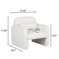 thumbnail image 6 of Hassch Upholstered Armchair in Beige Teddy Fleece, Stylish Cushioned Single Sofa Chair w/ Pillow and Arms for Living Room and Bedroom, 6 of 8
