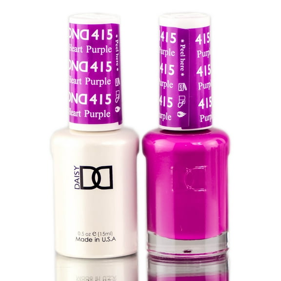 Daisy DND Purples Soak Off GEL POLISH DUO, All In One Gel Lacquer   Matching Nail Polish Color - Purple Heart (415)