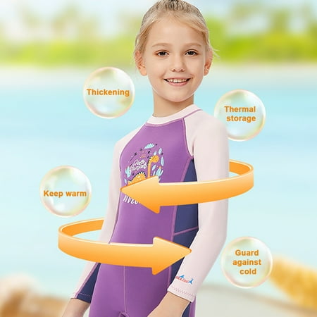Kids Wetsuit Catoons One Piece Snorkeling Set Elastic Thermal Kids