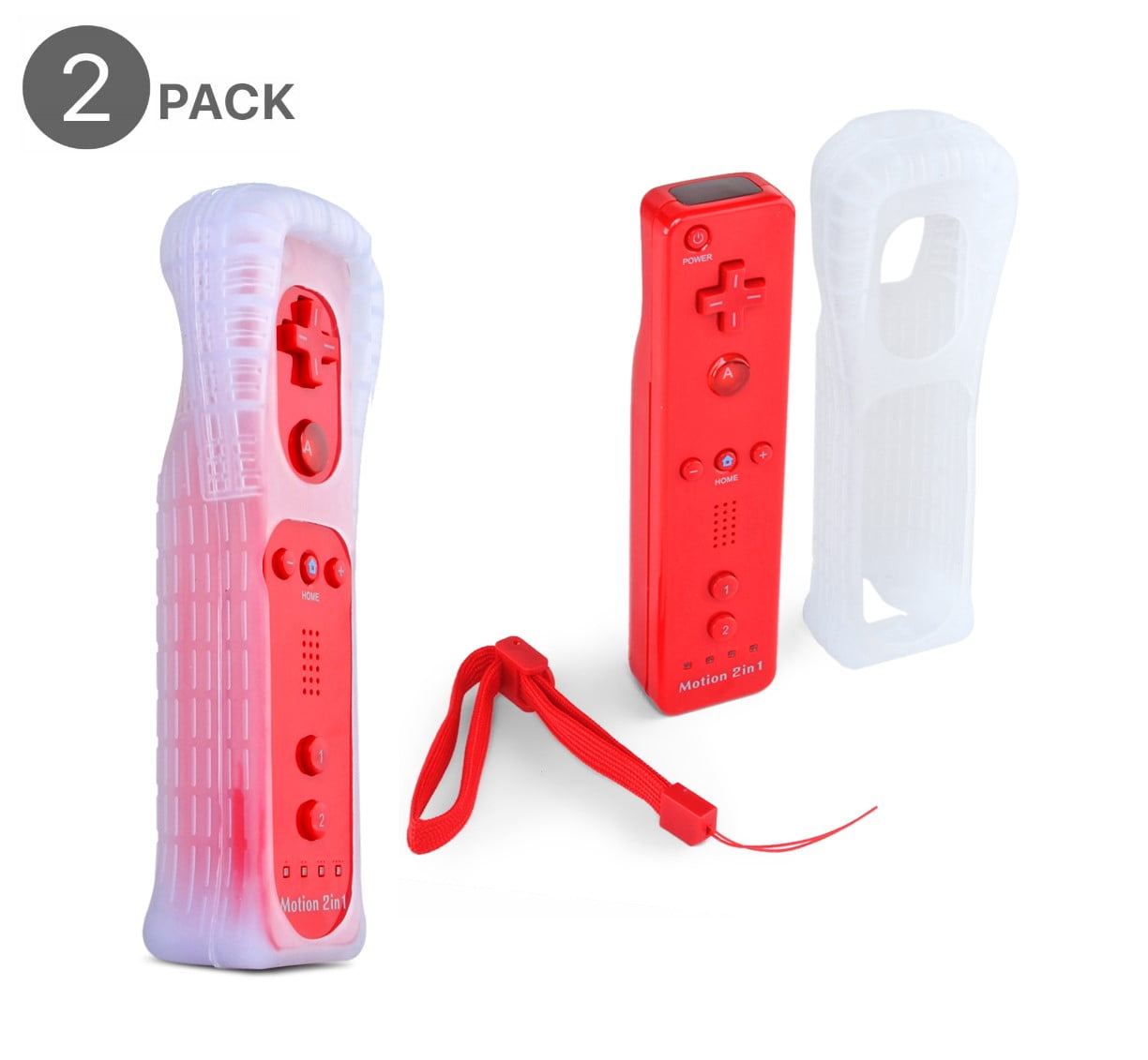 Wireless Remote Wiimote Control Controller + Silicone Case Sleeve Skin Cover + Wrist Strap
