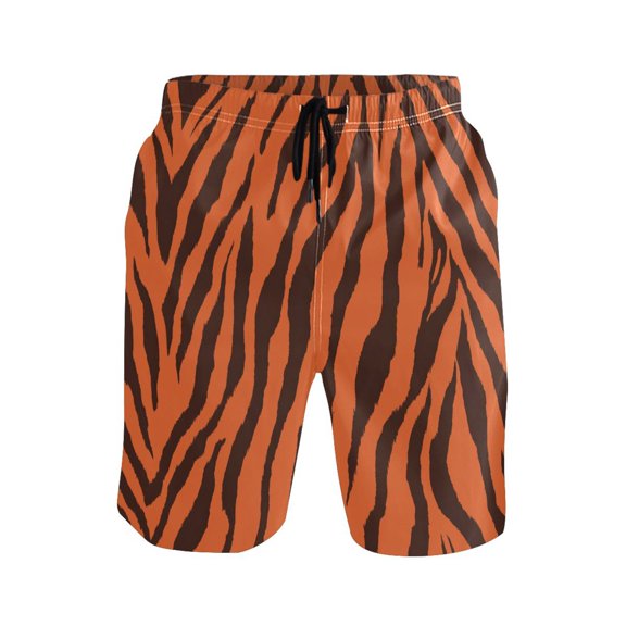 Tiger Stripes Mens Swim Trunks Quick Dry Board Shorts Breathable Fit Beach Shorts Swimwear
