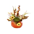 thumbnail image 2 of Calabaza Artificial Macarena Calabazas Falsas con Flores Centro de Mesa de Otoño Estilo A, 2 of 7