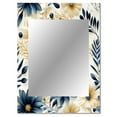 thumbnail image 2 of Designart "Seashell Coastal Serenity" Floral Wall Mirror, Printed Blue Wall Mirror, Traditional Bathroom Wall Mirror, Decorative Floral Mirror - 30x40 Inch, 2 of 5