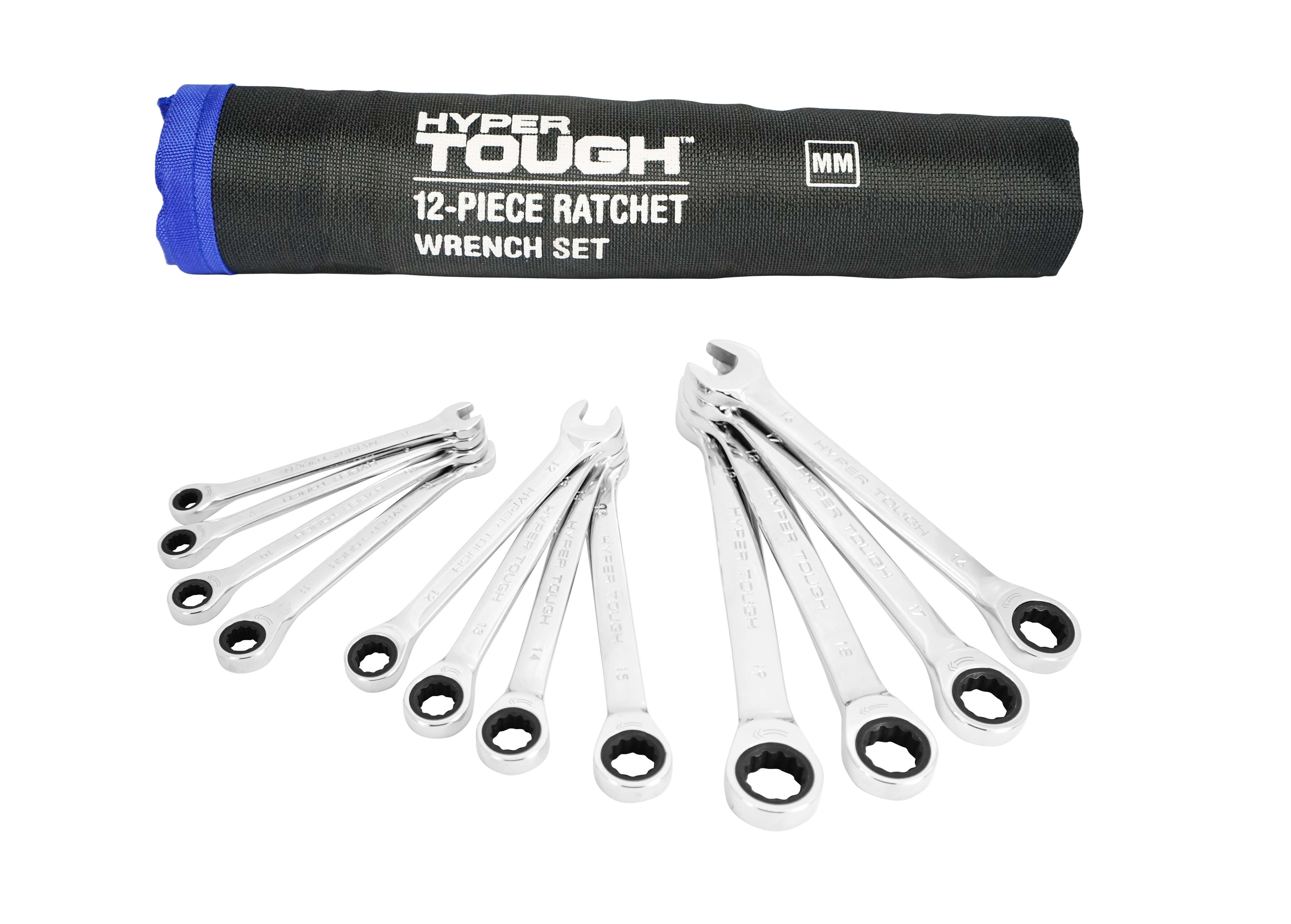 Hyper Tough 12-Piece Metric Combination Ratchet Wrench Tool Set, Hand Tools