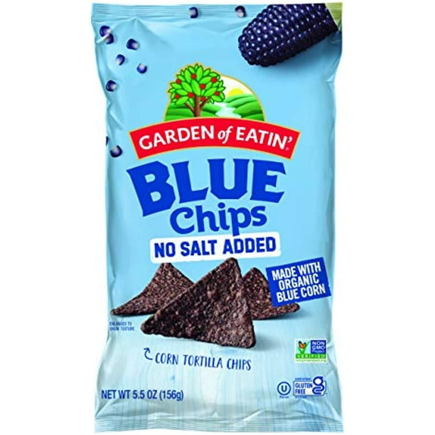 Garden Of Eatin Tortilla Chips, Blue Corn, No Salt Added, 5.5 Oz. (Pack