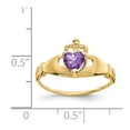 thumbnail image 3 of 14K Yellow Gold Ring Band Themed (02) February Cubic Zirconia CZ Purple, 3 of 5
