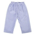 thumbnail image 2 of Fozruso Baby Girls Boys Summer Plaid Cropped Pants Pants Loose Casual Fashion Pants Kids Casual Pants Sizes 9-12 Months(Blue), 2 of 7