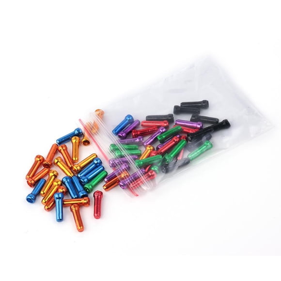Soidarity Paquete de 50 cables de freno, tapas traseras de aleación de aluminio, extremos de línea de cambio verde Type5 NO5