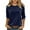 Navy, variant on Turilly Ladies' Gold Velvet Round Neck Tops 3/4 Sleeve Casual Comfortable T-Shirt Shirt