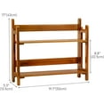 thumbnail image 3 of Utoplike Teak Wooden Floating Shef, 2 Tiers Rack Wall Mount, Foldable Wall Hanging Organizer, 3 of 6