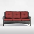 thumbnail image 5 of Gymojoy Outdoor Furniture 3-Piece Sofa, Patio Rattan Wicker Seactional Couch with Ottoman, Red, 5 of 6
