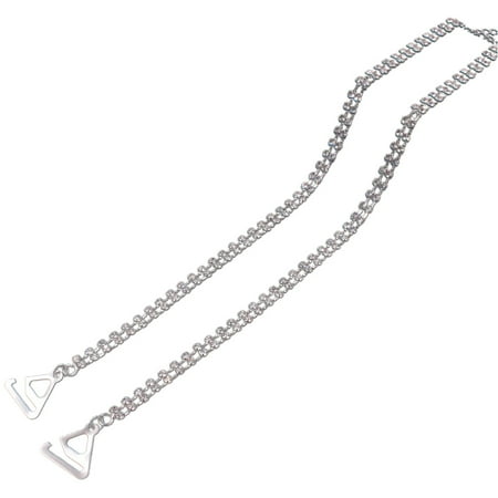 HGYCPP 2Pcs/Pair Women Party Wedding Dress Rhinestone Bra Straps Faux Pearl Crystal Jewelry Lingerie Underwear Adjustable Shoulder Invisible Metal Chain