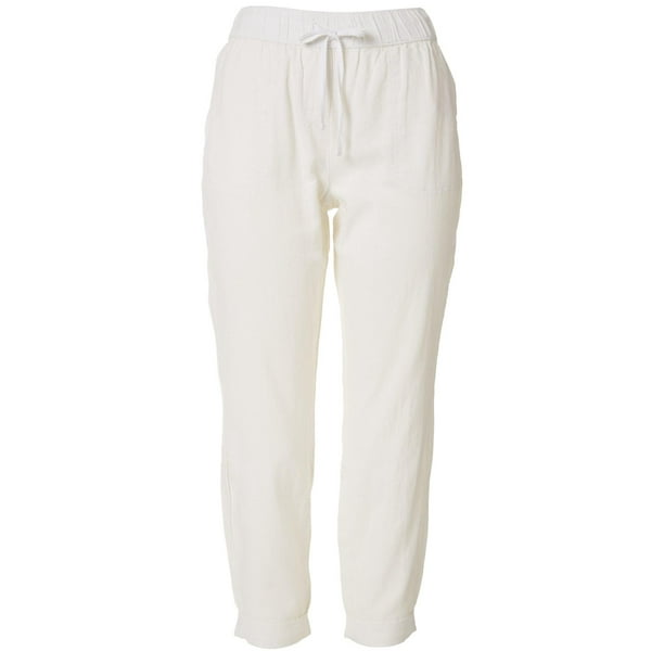 Per Se - Per Se Womens Solid Linen Cuffed Pants - Walmart.com - Walmart.com