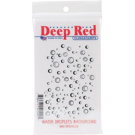 Deep Red Cling Stamp, Water Droplets Background