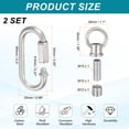thumbnail image 2 of M10 Fine Thread Lamp Female Loop Holder with M12 Adapter Chain Quick Link, 88 lbs Load Silver Tone Pack of 2, 2 of 7