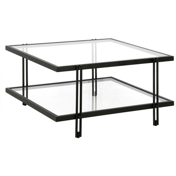 Evelyn&Zoe Inez 32" Wide Square Coffee Table in Blackened Bronze