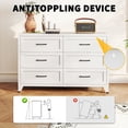 thumbnail image 4 of S-HOME Modern Eco-Friendly White Steel 6 Drawer Dresser with Waterproof Finish Glide Drawers - Storage Solution for Small Spaces and Bedrooms, 4 of 16