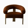 thumbnail image 2 of Cid Nico 35 Inch Accent Chair- Rust Brown Polyester- Flat Wood 3 Legs, 2 of 5