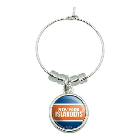 

NHL New York Islanders Logo Wine Glass Charm Drink Marker