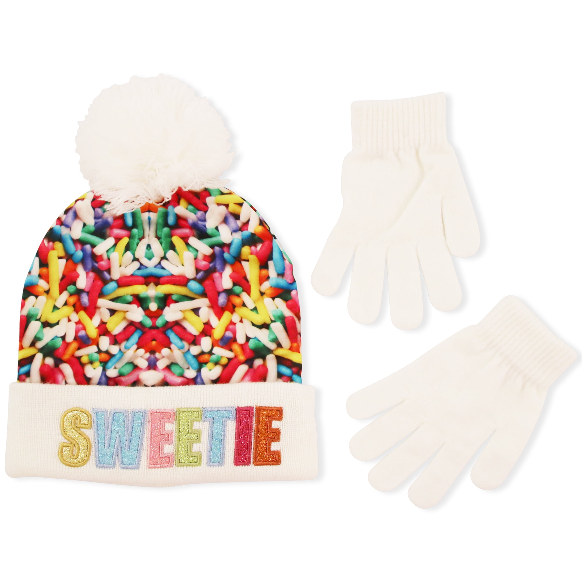 Cocomelon Toddler BOYS One Size Beanie Hat Mittens Set JJ Rainbow New With Tags